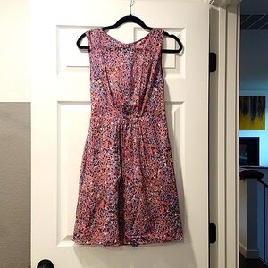 JCrew size 2 dress. Purple, blue a d navy dot pattern